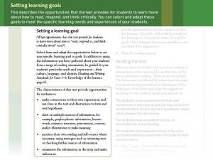 Setting learning goals